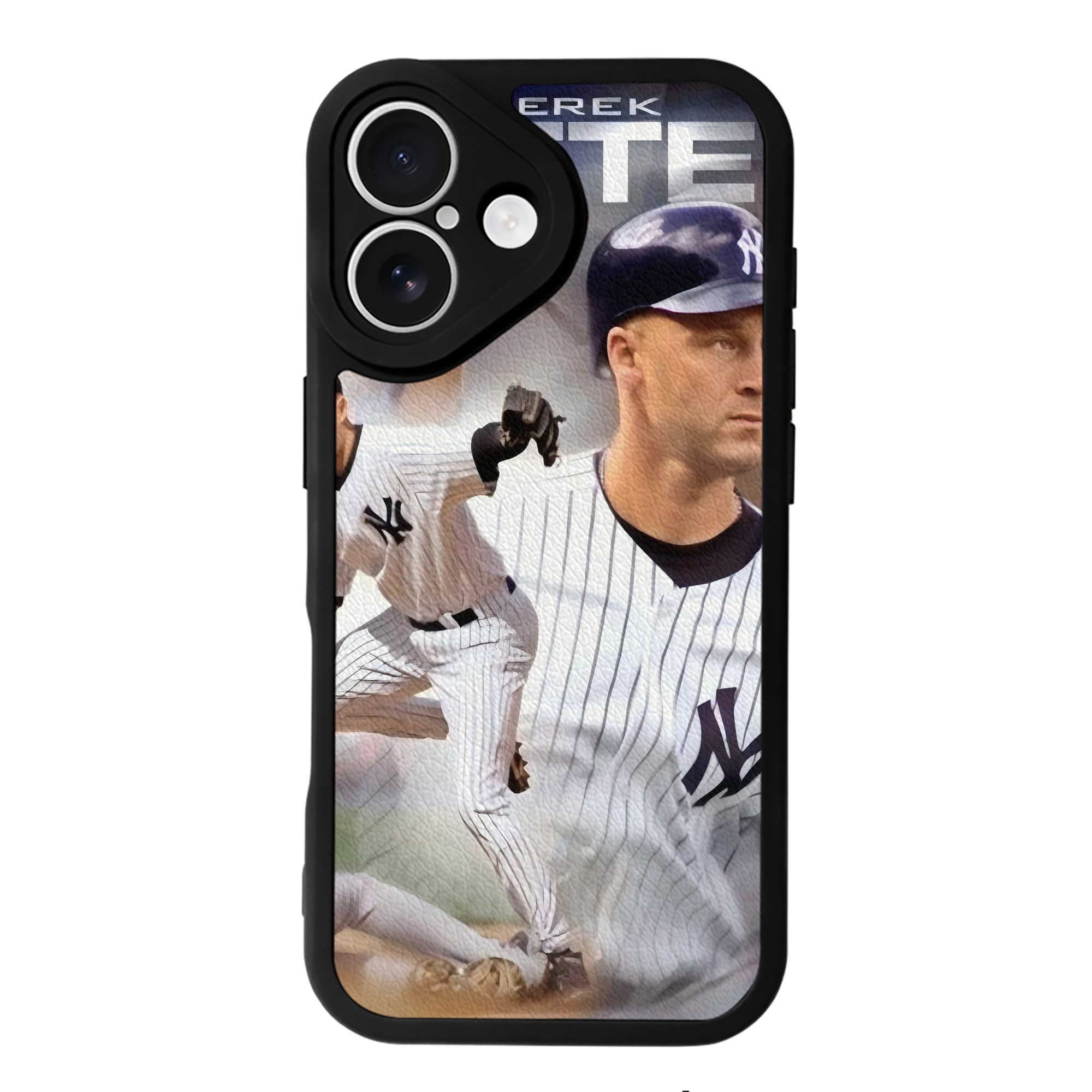 Derek Jeter 60 IPhone 16 Silicone Leather Case – UV Print, Lambskin Texture – Perfect Fit, Wireless Charging Compatible, Scratch Resistant, Precise Cutouts – Stylish Protection For IPhone 16
